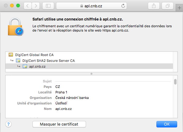 Affichage du certificat Secure Site Wildcard dans le navigateur